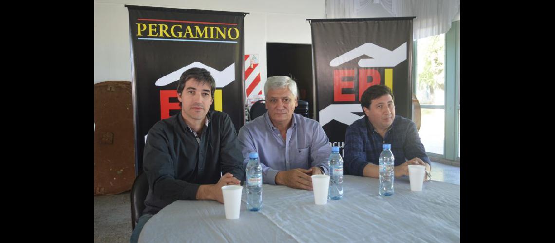  Adrin Pérez Guillermo Illia y Daniel Arroyo durante el lanzamiento del EPI en Pergamino (LA OPINION)