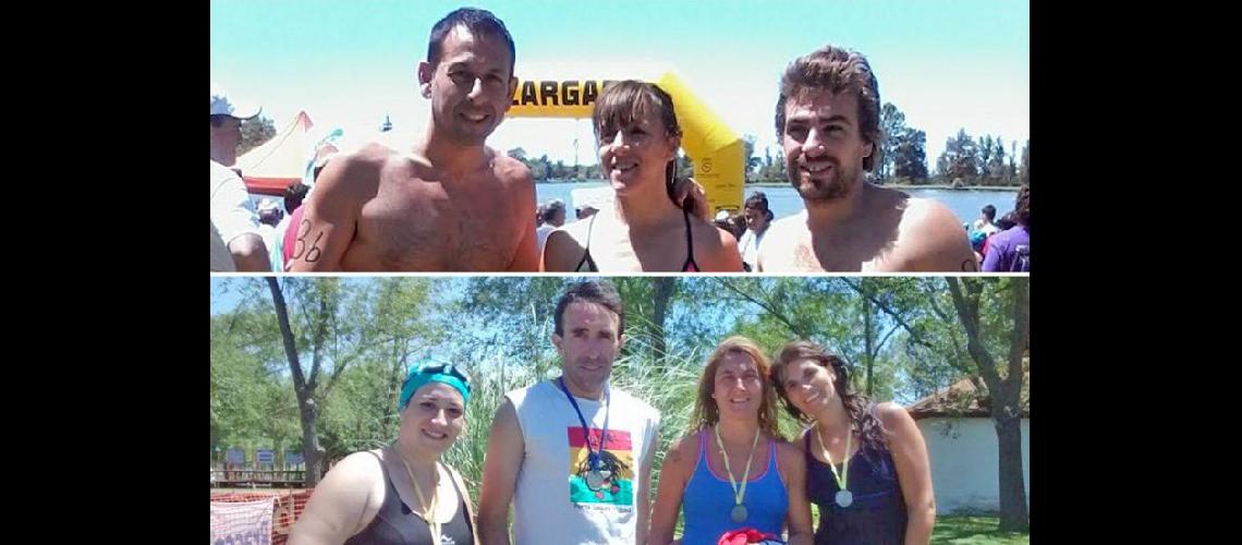  Mariano García Laura Jalil y Alejandro Wiltchiensky nadaron 3000 metros (EDGARDO BAS) - Los cuatro pergaminenses que participaron de la competencia de 750 metros (EDGARDO BAS)