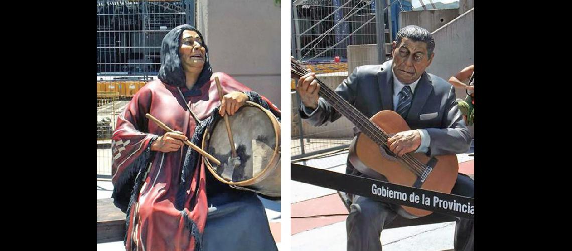  Las esculturas que homenajean a Mercedes Sosa y Don Atahualpa Yupanqui fueron inauguradas el viernes (DANIEL CAMISCIA) 