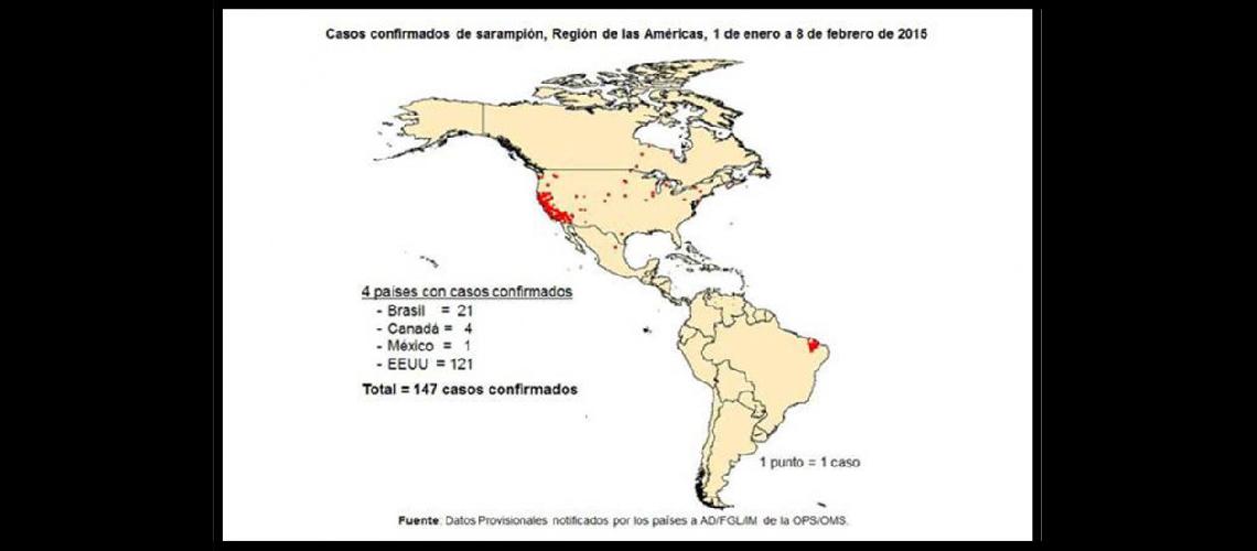  El mapa permite observar la situación epidemiológica con relación a una enfermedad viral grave (MINISTERIO DE SALUD)