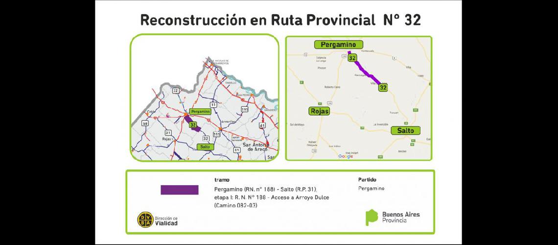  Vialidad de la provincia de Buenos Aires mostró los planos elaborados para reparar este tramo de la ruta Nº 32 (VIALIDAD PROVINCIAL)