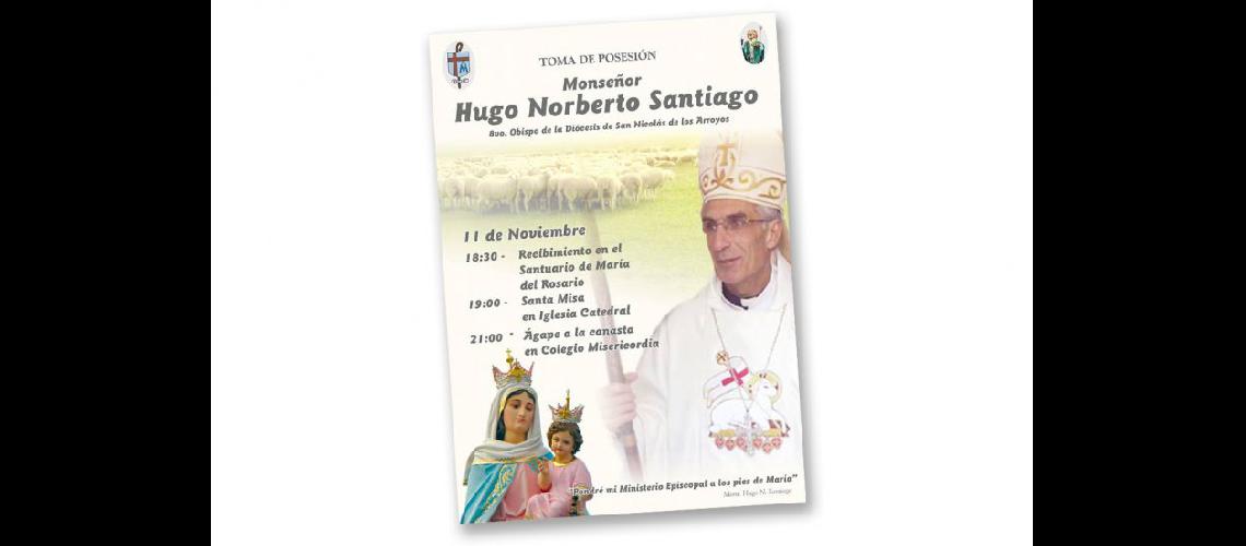  El afiche en que se informa sobre la ceremonia a realizarse en San Nicols (OBISPADO DE SAN NICOLAS)