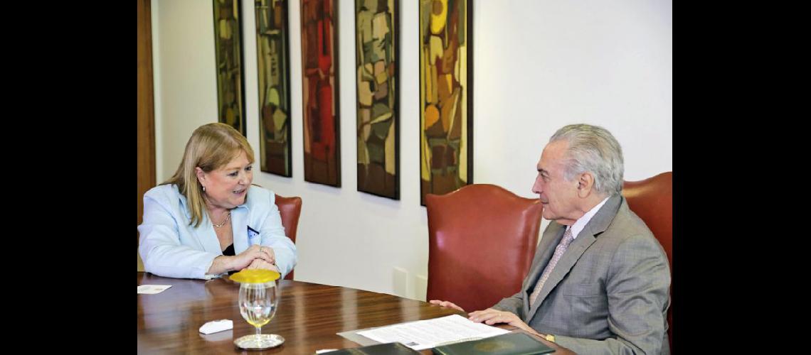  La canciller Susana Malcorra y el presidente de Brasil Michel Temer (NA)