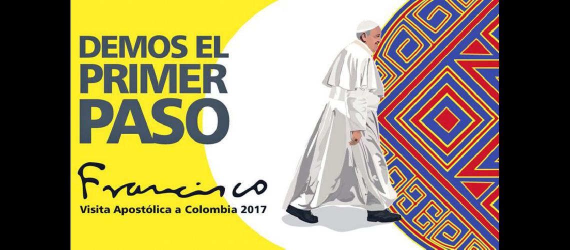  Un cartel anuncia la visita oficial del Papa Francisco a Colombia en septiembre (NA)