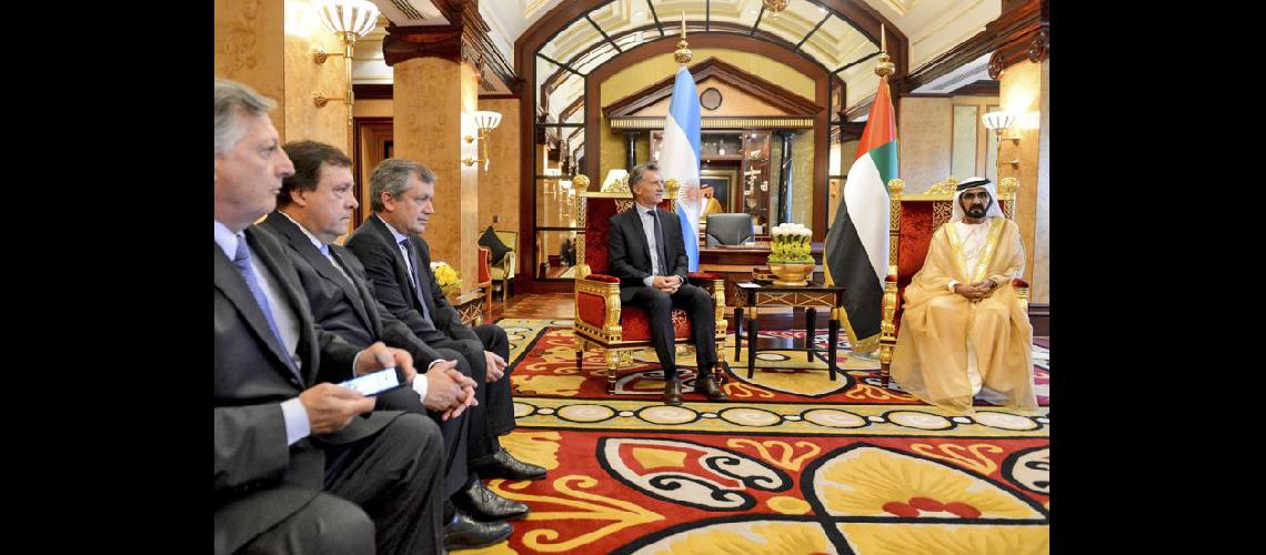  Mauricio Macri se reunió en Dubai con el vicepresidente y primer ministro de Emiratos Arabes sheik Mohammend Bin Rashid Al Maktoum (NA)