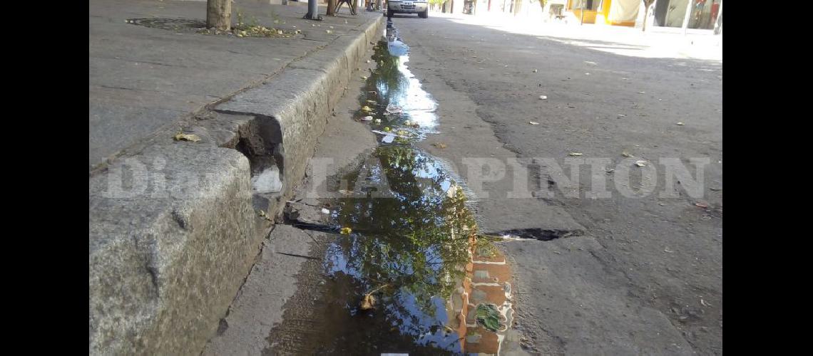  Agua servida en calle San Nicols entre Avenida de Mayo y Pinto (LA OPINION)