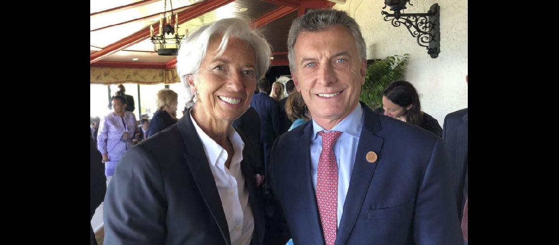  La directora del FMI Christine Lagarde y el presidente Mauricio Macri (ARCHIVO)