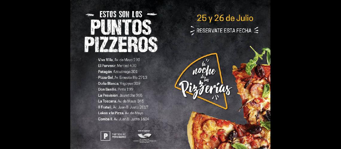  Son 11 las pizzerías que participan de esta propuesta gastronómica que se realizar el 25 y 25 de julio (LA OPINION)