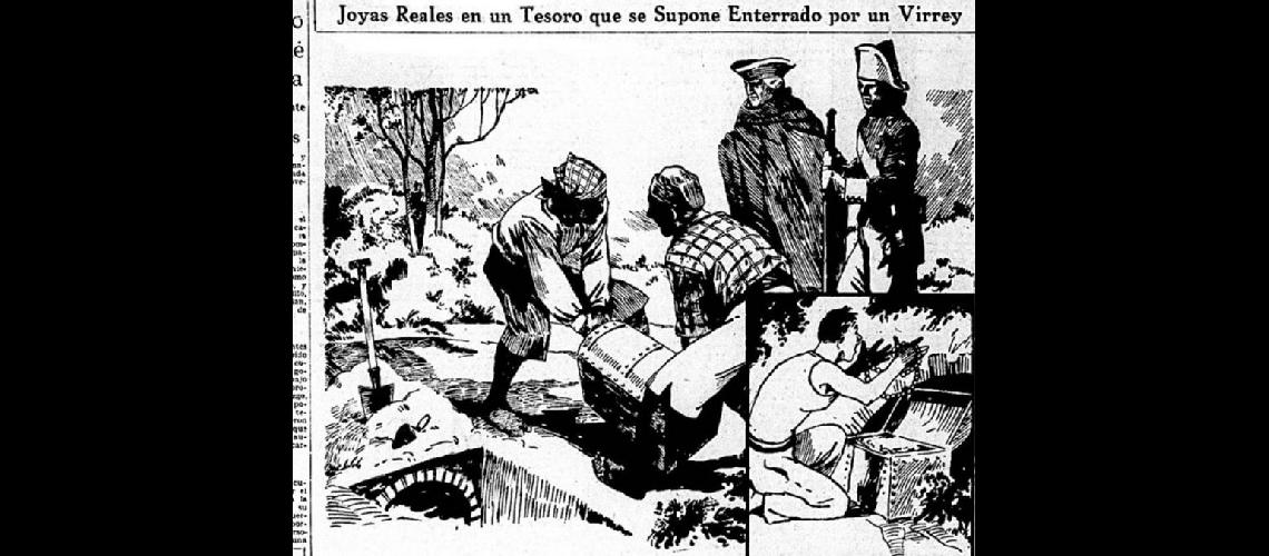  Una ilustración de la época grafica cuando el virrey habría enterrado los cofres (LA GACETA)
