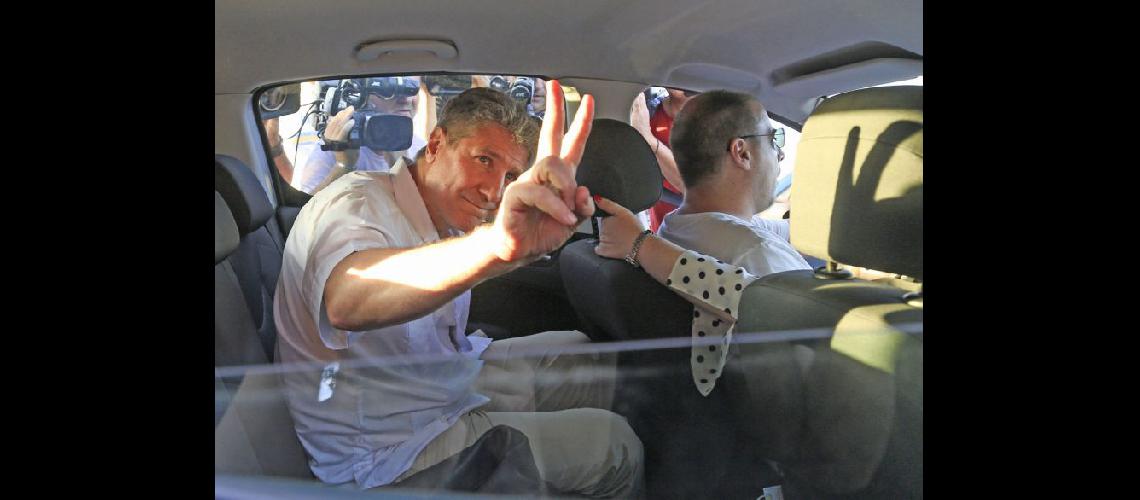  Amado Boudou saliendo del penal de Ezeiza tras ser excarcelado por el Tribunal Oral Federal 4 (NOTICIAS ARGENTINAS)