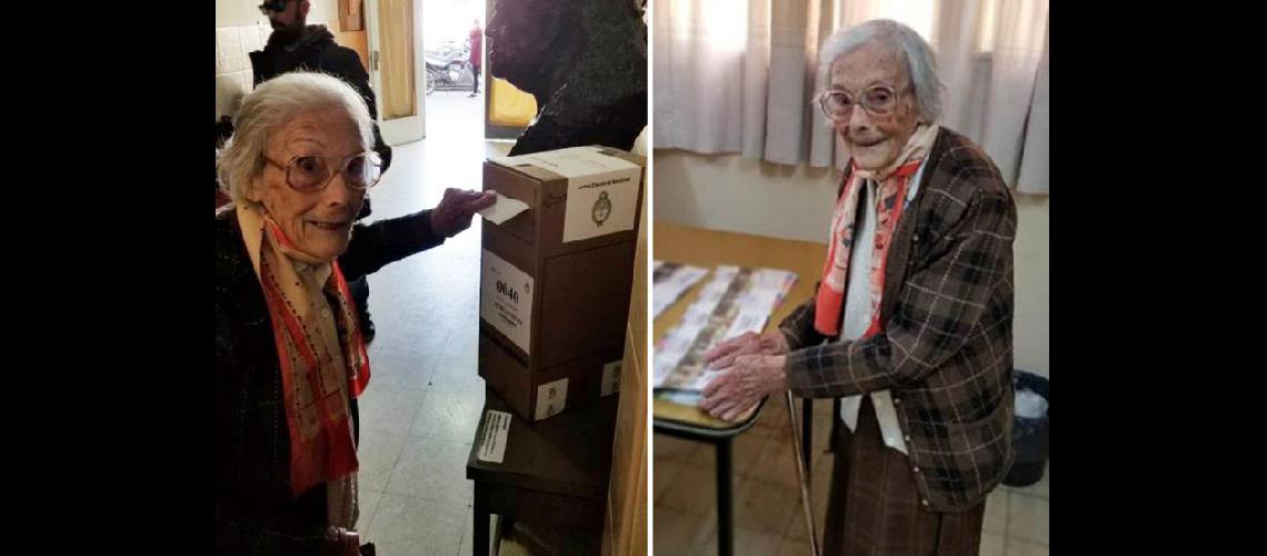  Teresa Susana Rioja votó antes del mediodía en la Escuela Nº 22 (LA OPINION)