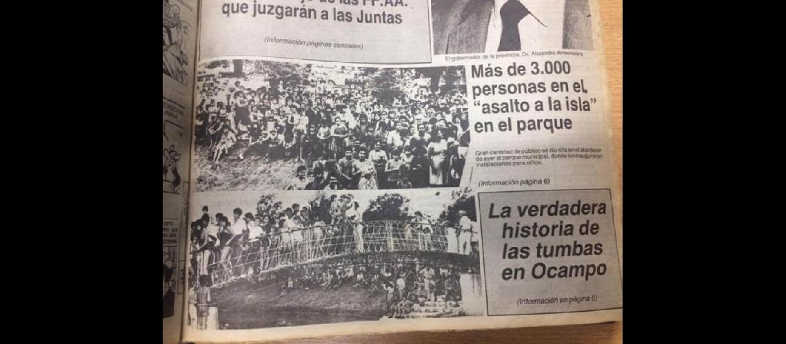  La tapa de LA OPINION de aquel lunes 9 de enero de 1984 presentaba dos fotos del histórico momento (LA OPINION)