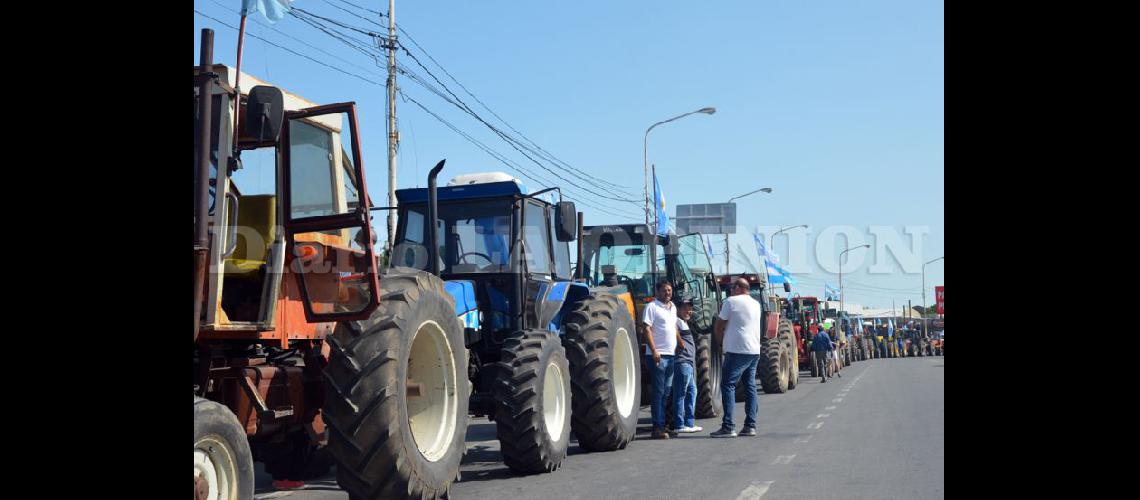  Productores rurales del norte bonaerense se movilizarn este sbado como ocurrió el 7 de enero en Pergamino (ARCHIVO LA OPINION)