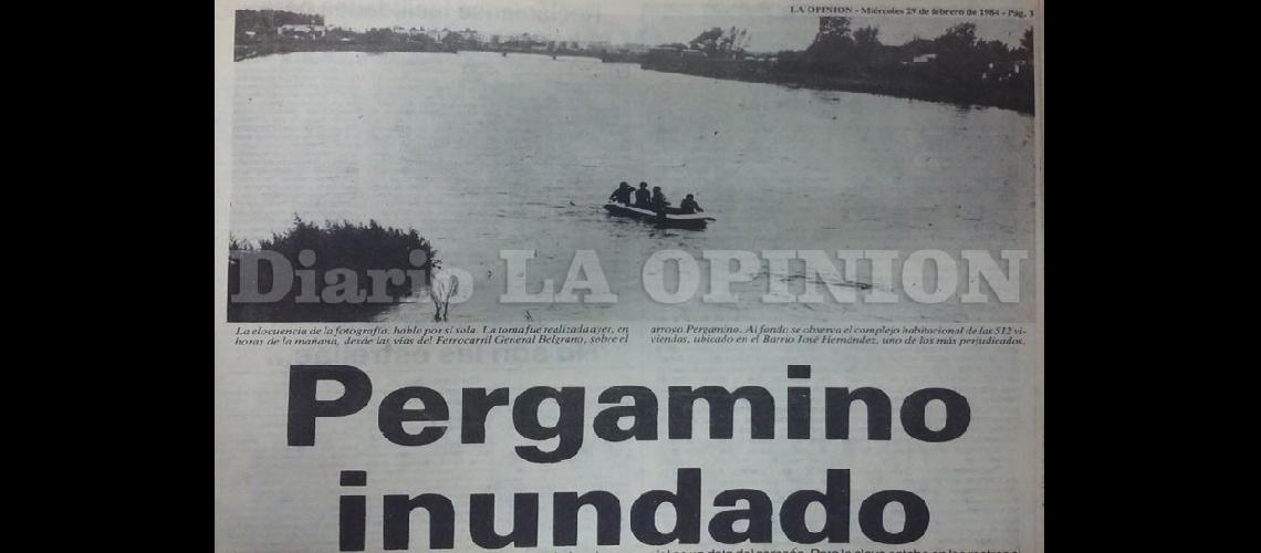  El título de la crónica acompañado por una elocuente foto del Arroyo (ARCHIVO LA OPINION)