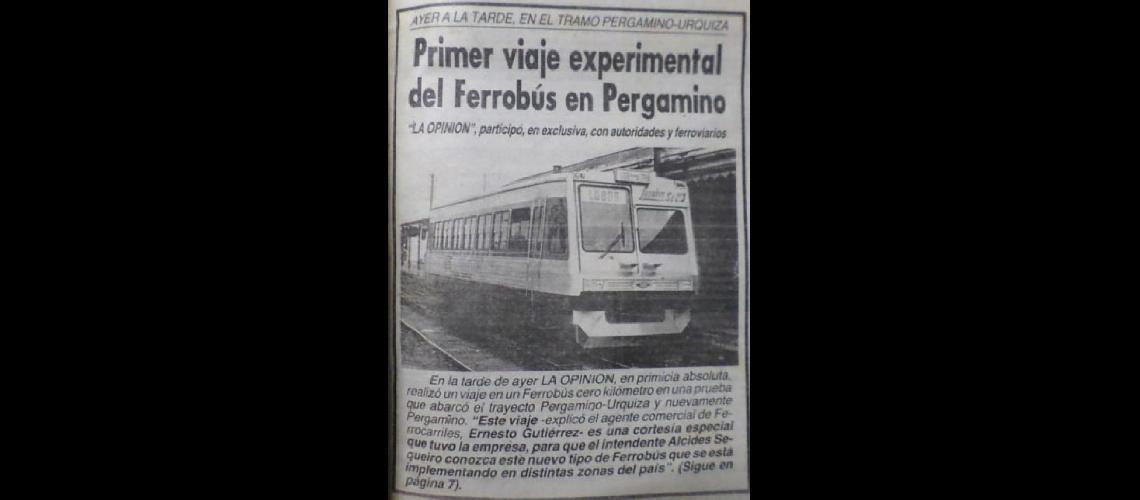  El 22 de noviembre de 1989 se realizaba este viaje experimental del Ferrobús (ARCHIVO)
