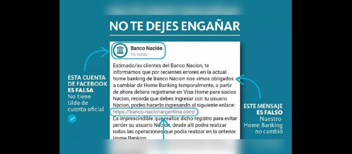   El Banco Nación salió a alertar a sus usuarios durante la mañana de este miércoles (DIB)