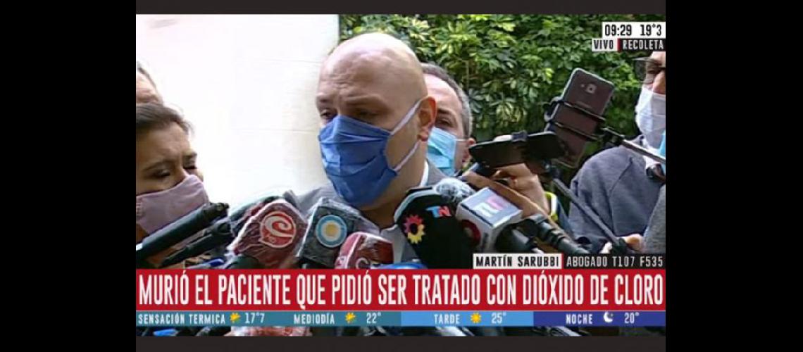 Martín Sarubbi abogado del hombre fallecido aseguró le iniciarn una causa al Sanatorio Otamendi por homicidio culposo (Captura de video)