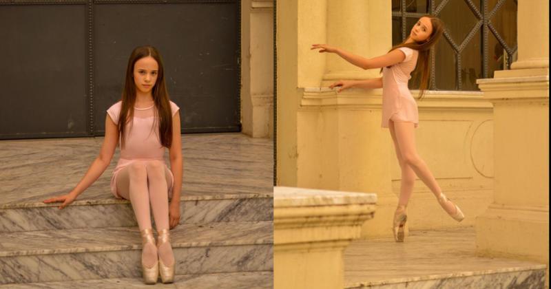 La precoz bailarina hoy radicada en la ciudad de Rosario donde asiste al Koi Ballet