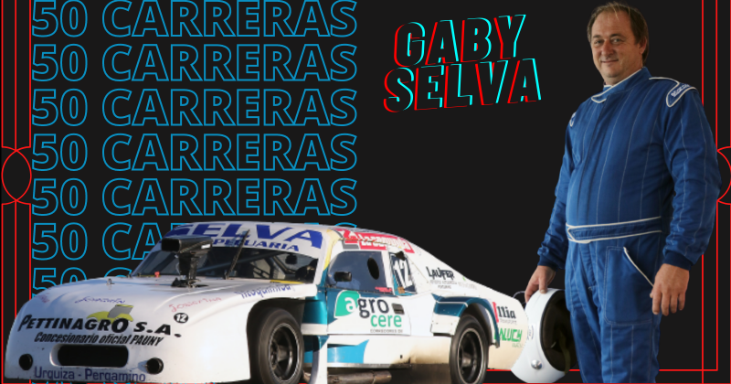 El flyer con el que la categoría felicitó a Gabriel Selva por sus 50 carreras