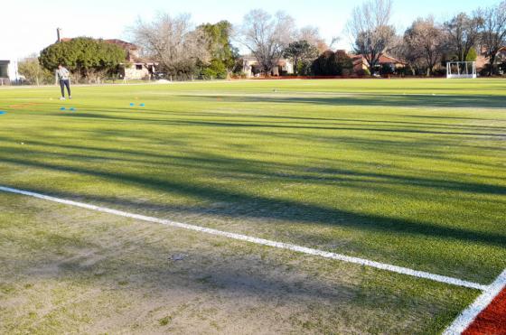 Vista panormica de la nueva cancha de hockey de Sirio Libanés la segunda con piso sintético en Pergamino