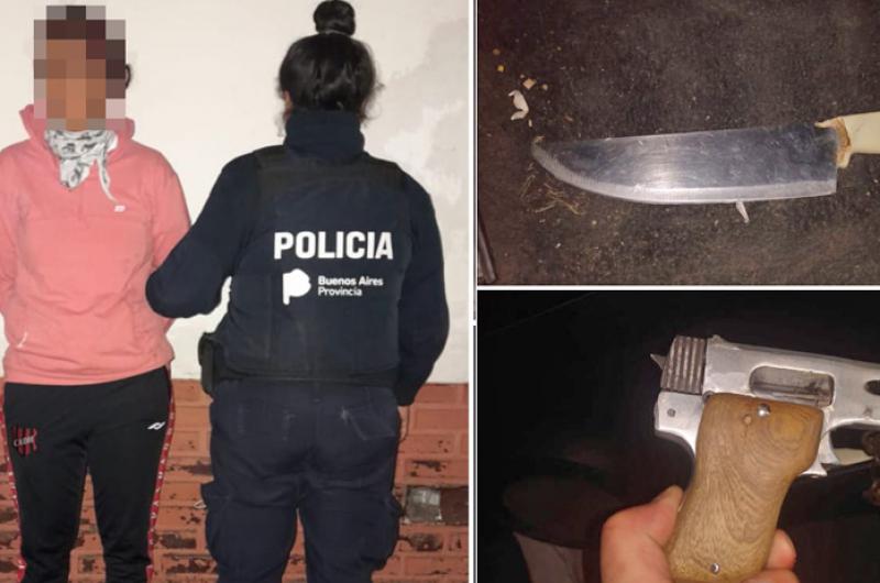 La mujer de 28 años y los elementos que fueron secuestrados por los efectivos policiales
