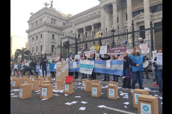 Una manifestación de los tomadores de crédito UVA