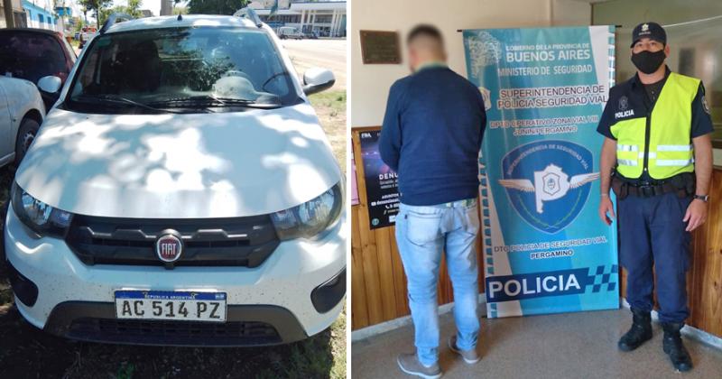 El sujeto detenido y el automóvil robado fue recuperado por efectivos de la Vial Pergamino 