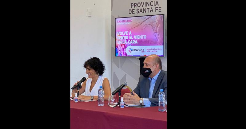 Rosana Nardi y Omar Perotti en conferencia de prensa en Rosario