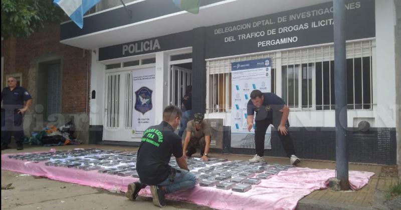 La cocaína incautada en la sede de la Delegación Trfico de Drogas Ilícitas de Pergamino
