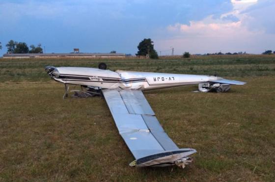 El Blanik L-13 sufrió daños irreparables durante la tormenta del sbado 15