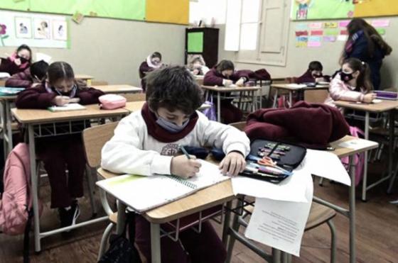 Un aula el año pasado en plena segunda ola de la pandemia