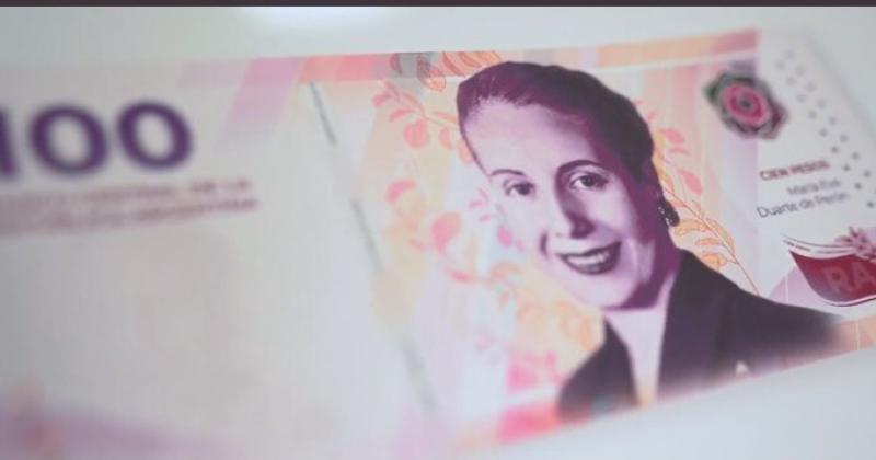 El billete de 100 con la figura de Eva Perón