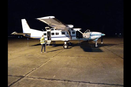 El recambio de la luminaria se est haciendo en todo el predio aeronutico y es una mejora notable