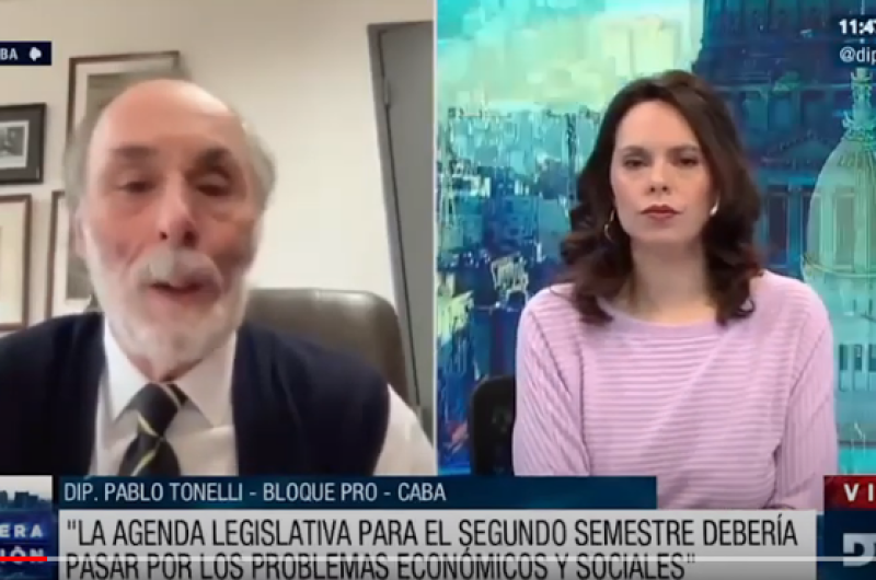 Pablo Tonelli del bloque PRO en declaraciones con el canal oficial de la Cmara de Diputados