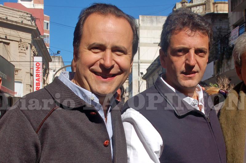 Sergio Massa en una visita en el 2018 a Pergamino acompañado por Jorge Solmi