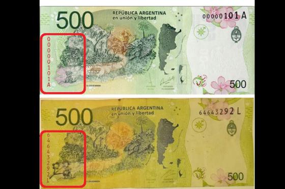 El billete de 500 pesos con su error