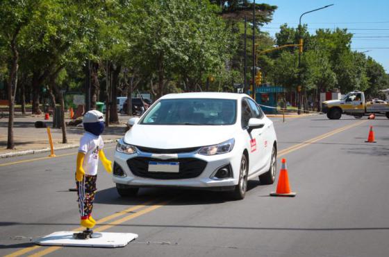 Durante toda la mañana se trabajó en la concientización sobre velocidad y frenado de los vehículos