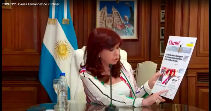 La vicepresidenta Cristina Fernndez de Kirchner habla en el cierre de la denominada Causa Vialidad