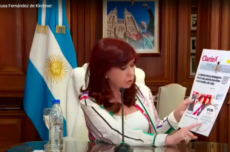 La vicepresidenta Cristina Fern�ndez de Kirchner habla en el cierre de la denominada Causa Vialidad
