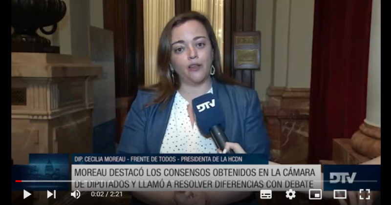 La presidenta de la Cmara de Diputados de la Nación Cecilia Moreau dijo que las diferencias se subsanan con el debate
