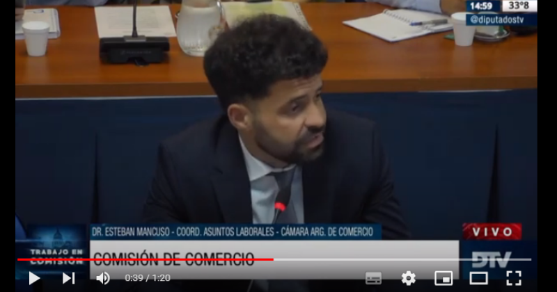 Esteban Mancuso coordinador de Asuntos Laborales de la Cmara Argentina de Comercio