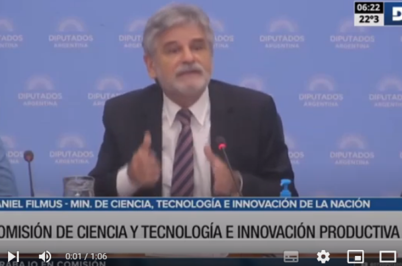 El ministro de Ciencia Tecnología e Innovación de la Nación Daniel Filmus