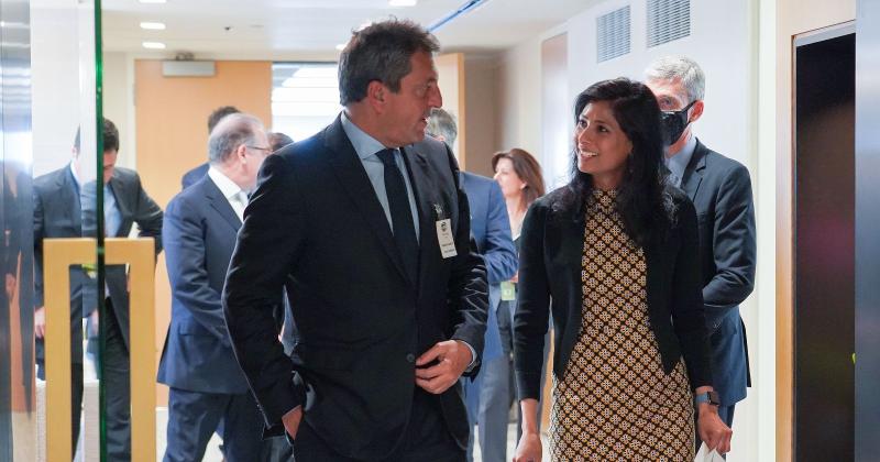  Sergio Massa se reunió con la subdirectora gerenta del Fondo Monetario Internacional Gita Gopinath