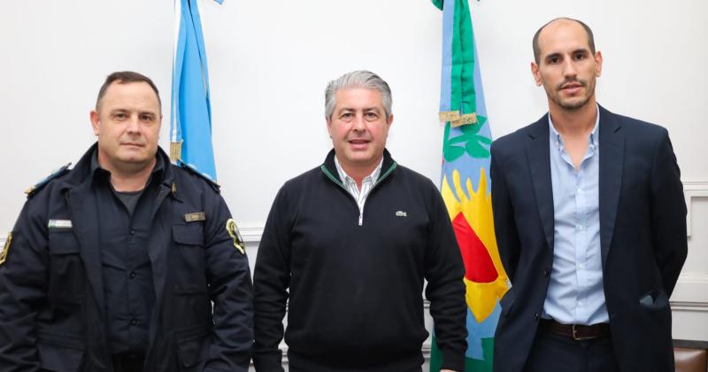 El comisario Mario Demaestri Javier Martínez y el secretario de Seguridad Ignacio Doddi