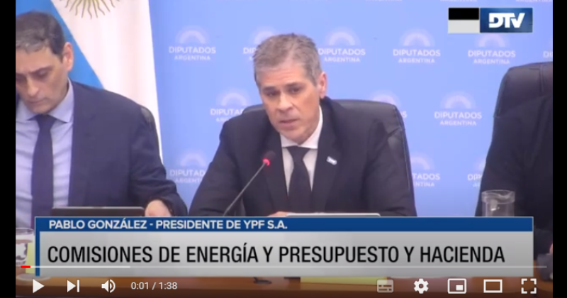 Gonzlez realizó una presentación para graficar la importancia que tiene Argentina en el mundo en cuanto a sus reservas de petróleo y gas