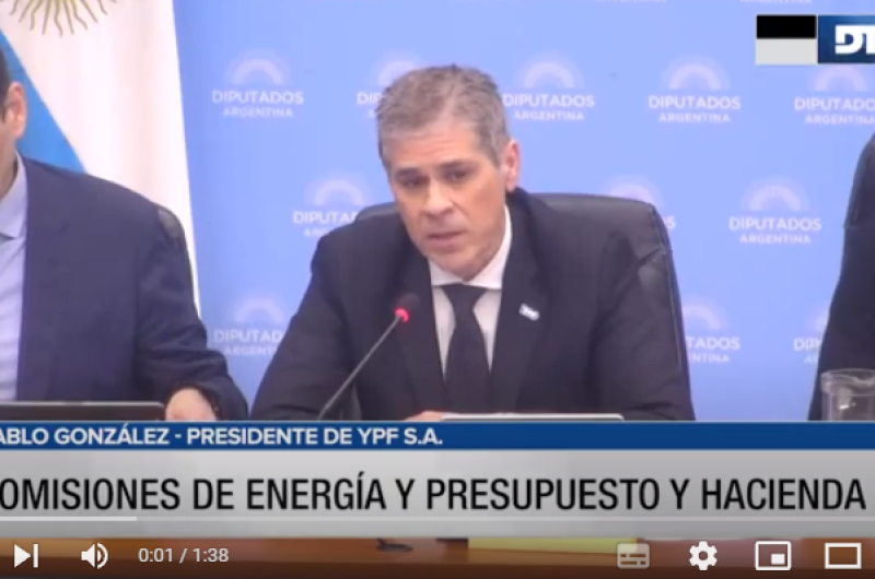 Gonzlez realizó una presentación para graficar la importancia que tiene Argentina en el mundo en cuanto a sus reservas de petróleo y gas
