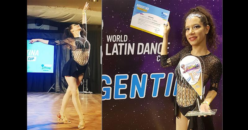 Aylen se lució en el Campeonato de Baile Latino de Argentina y logró el primer puesto en bachata
