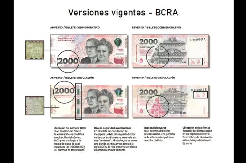 Las dos versiones del billete de 2000 pesos son vlidas