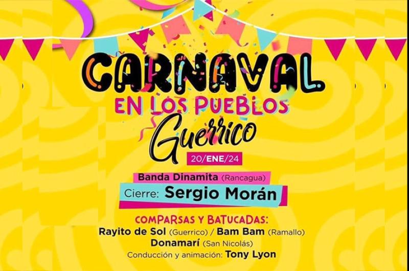 Con Guerrico es Carnaval comienzan este sbado los festejos en los pueblos