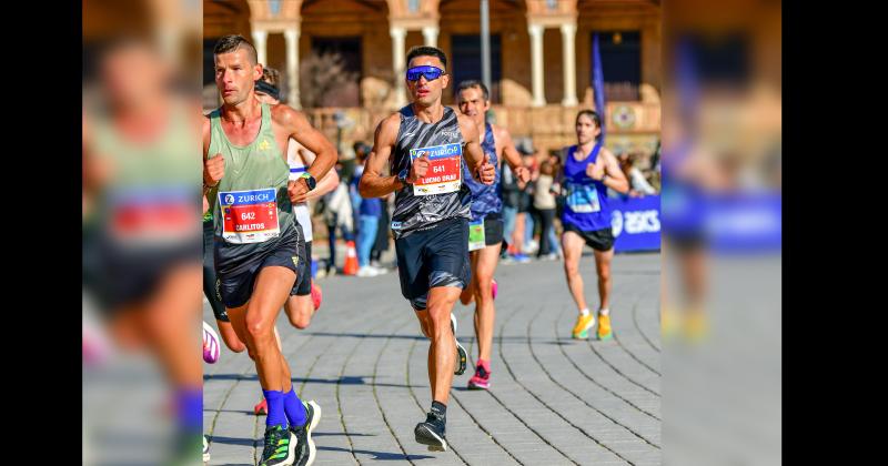 Luciano Dragi en el Maratón de Sevilla Luego de unas semanas de recuperación puso nuevamente sus piernas a trabajar